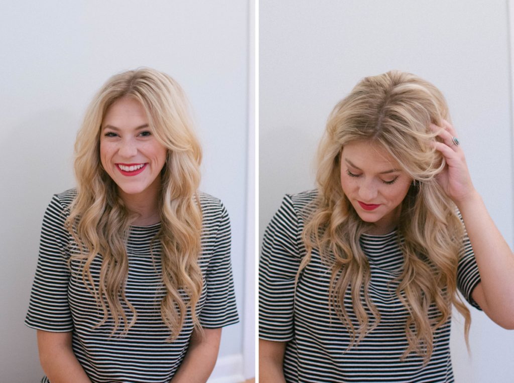 Loose Beach Waves Hair Tutorial (with video) - Bungalows & Olives